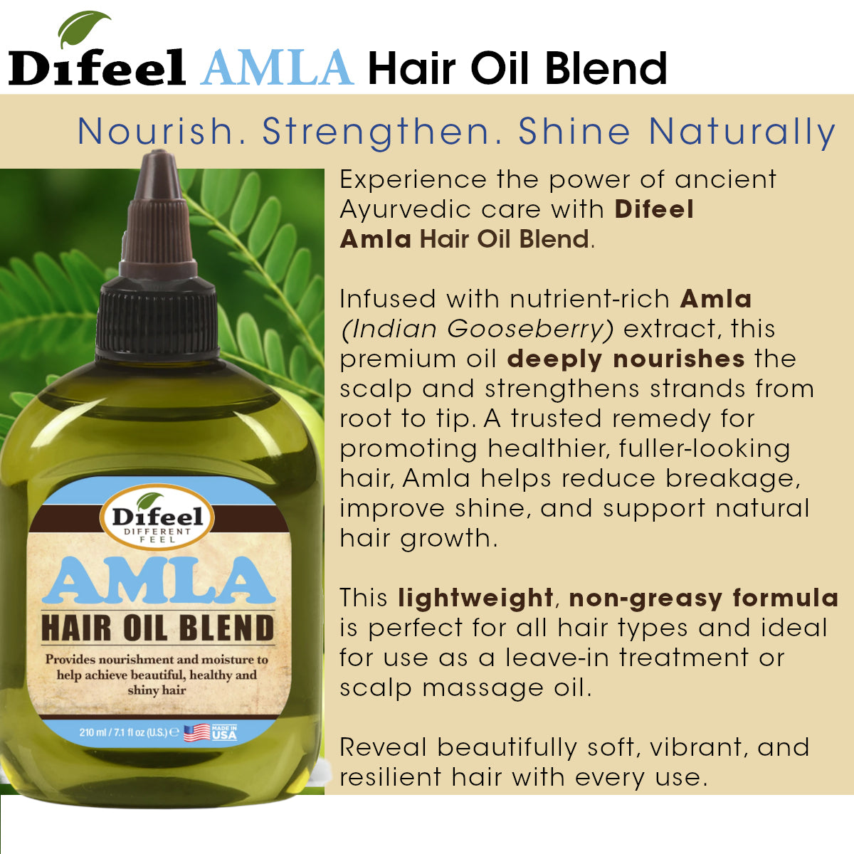 Difeel Amla Premium Hair Oil 7.1 Ounces