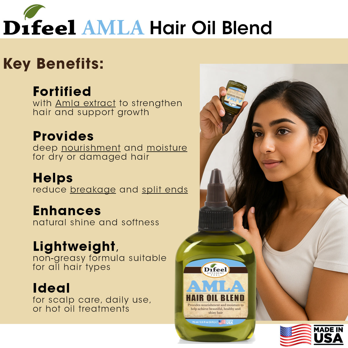 Difeel Amla Premium Hair Oil 7.1 Ounces
