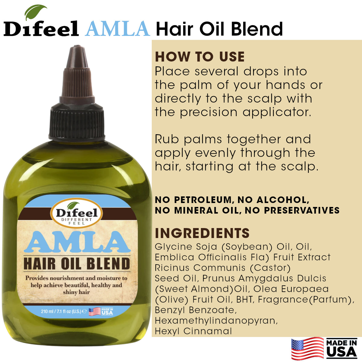 Difeel Amla Premium Hair Oil 7.1 Ounces