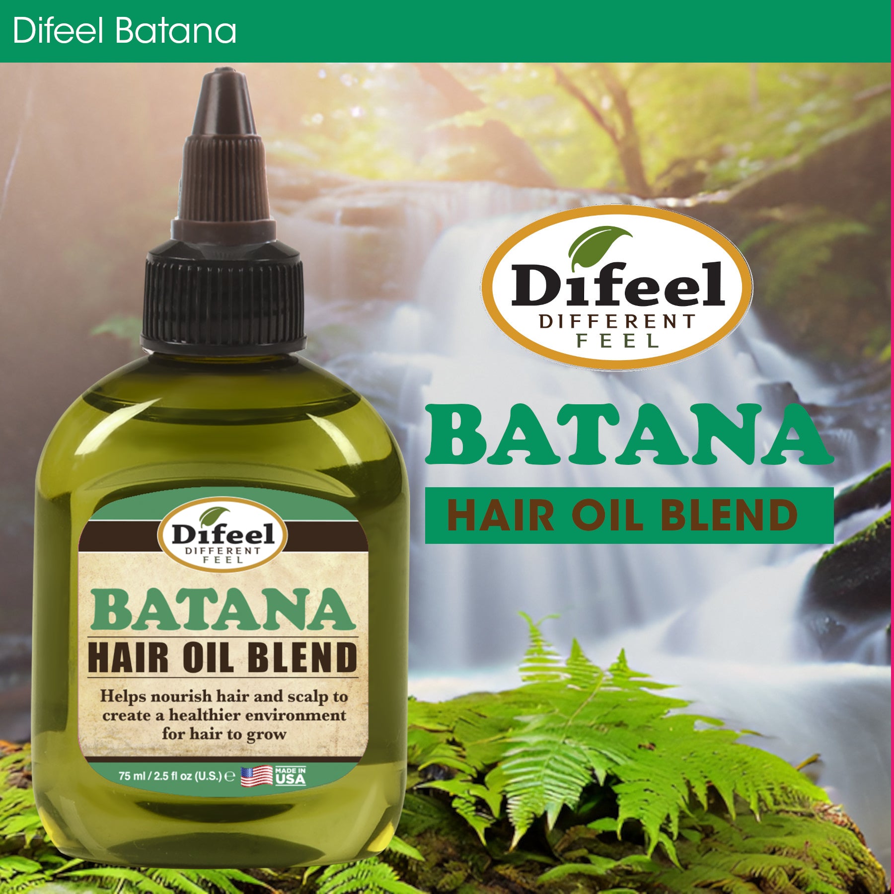 Difeel Batana Premium Hair Oil Blend - Travel Size 2.5 oz.