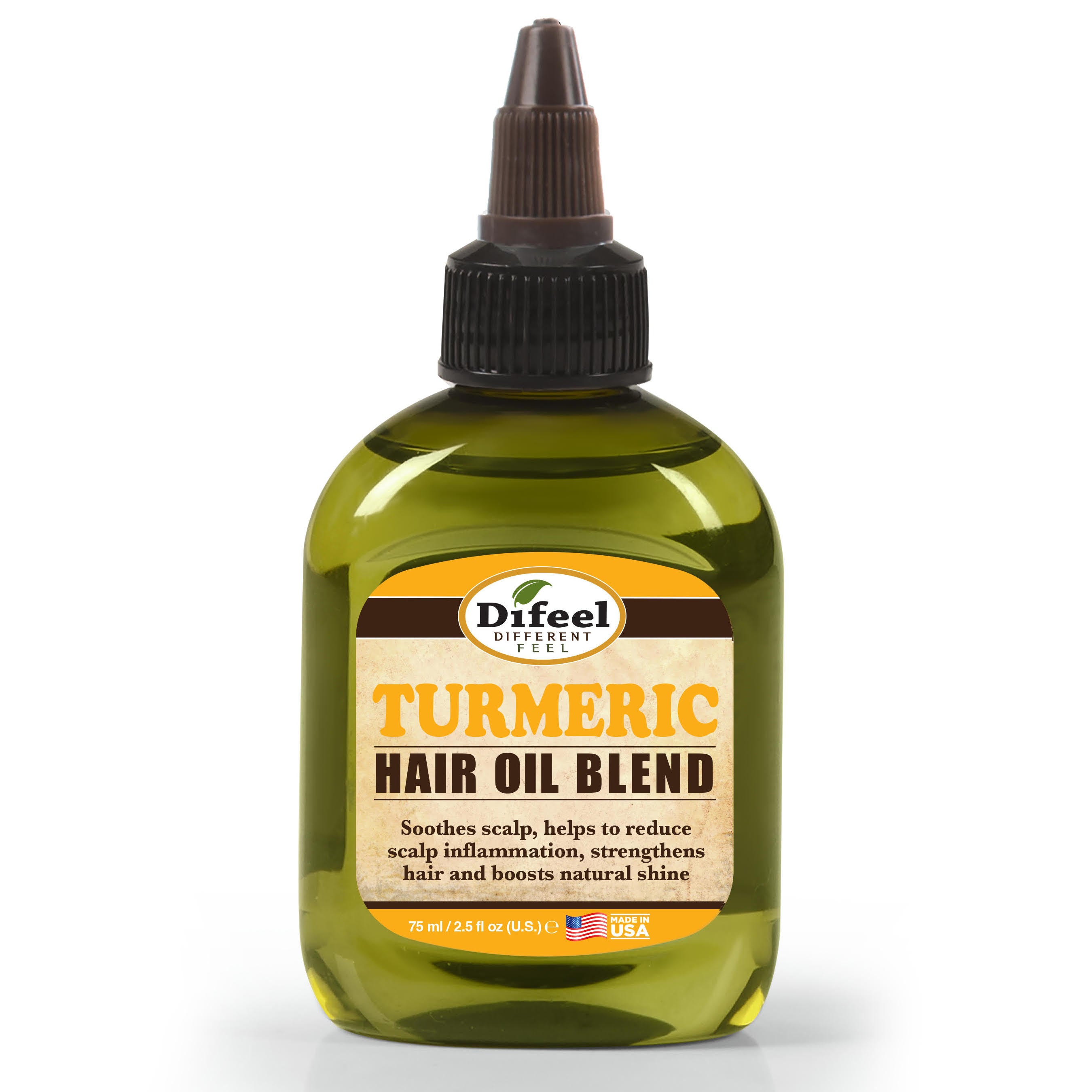 Difeel Turmeric Hair Oil Blend - Travel Size 2.5 Ounce