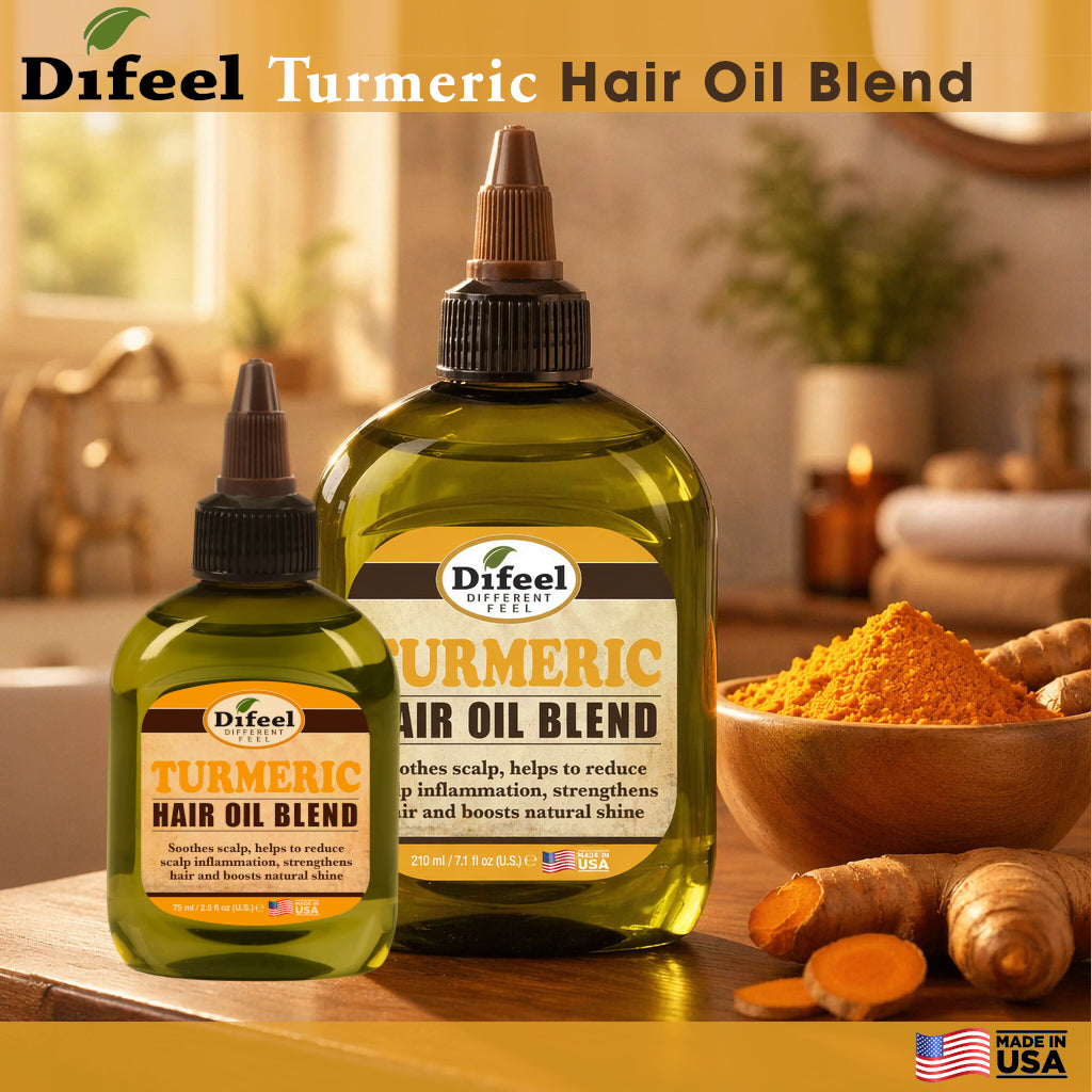 Difeel Turmeric Hair Oil Blend - Travel Size 2.5 Ounce