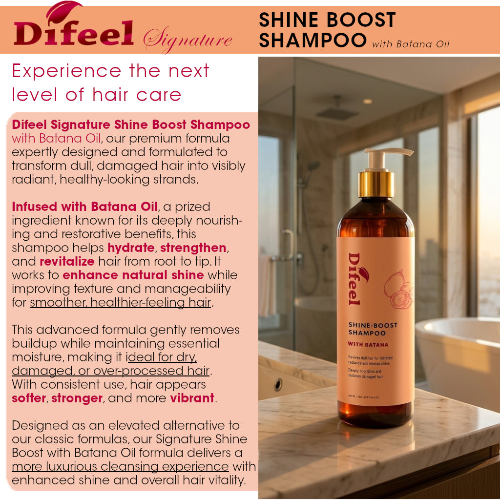 Difeel Singature Shine Boost Shampoo with Batana 33.8 Ounce
