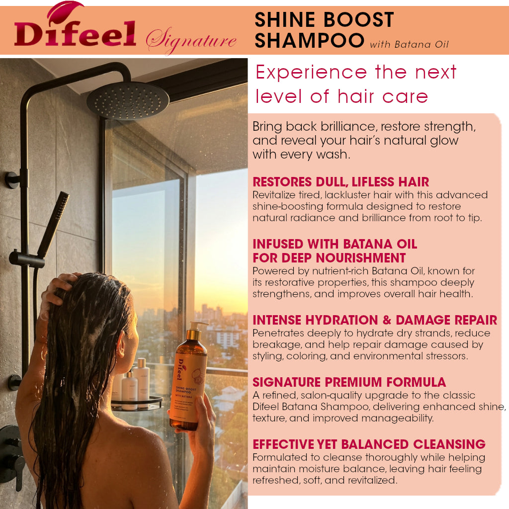 Difeel Singature Shine Boost Shampoo with Batana 33.8 Ounce