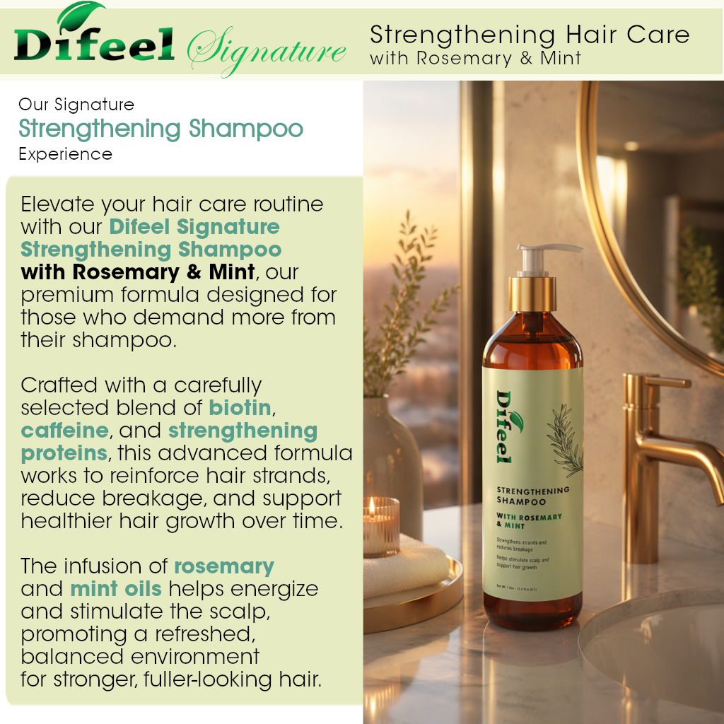Difeel Signature Strengthening Shampoo with Rosemary & Mint 33.8 Ounce