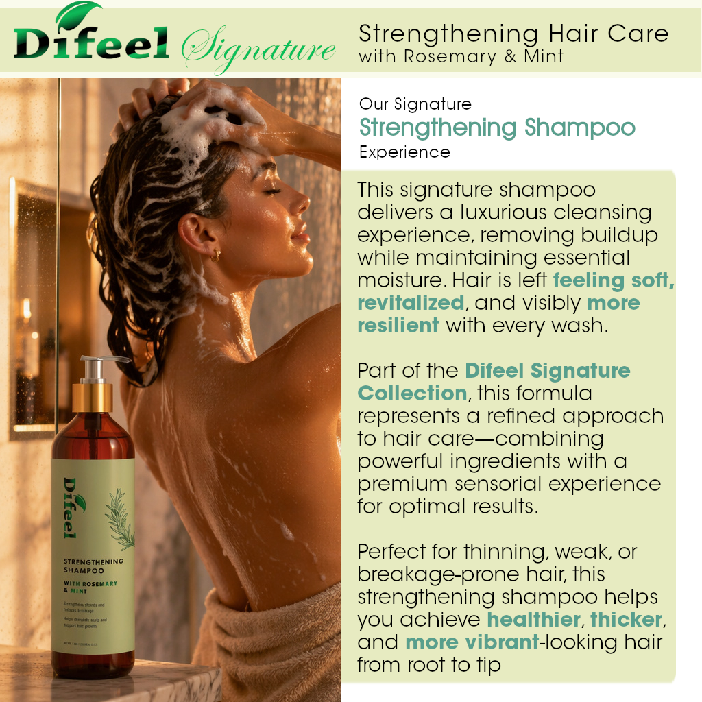 Difeel Signature Strengthening Shampoo with Rosemary & Mint 33.8 Ounce