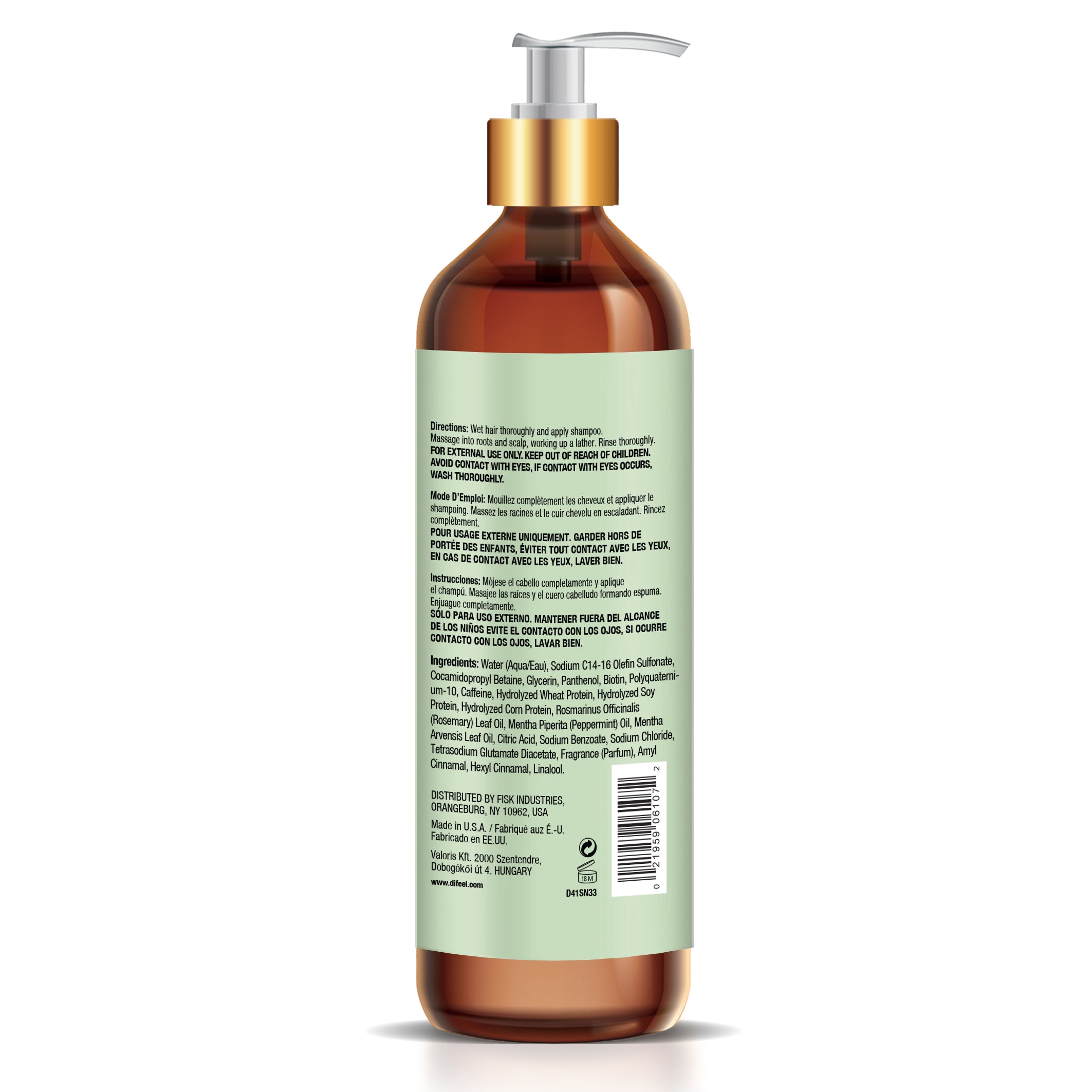 Difeel Signature Strengthening Shampoo with Rosemary & Mint 33.8 Ounce