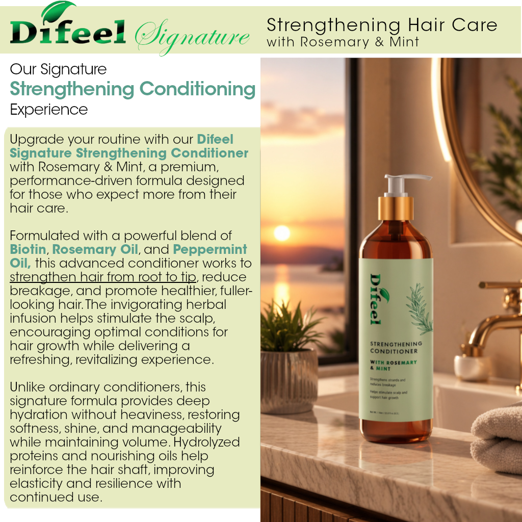 Difeel Signature Strengthening Conditioner with Rosemary & Mint 33.8 Ounce