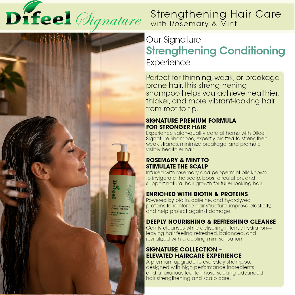 Difeel Signature Strengthening Conditioner with Rosemary & Mint 33.8 Ounce