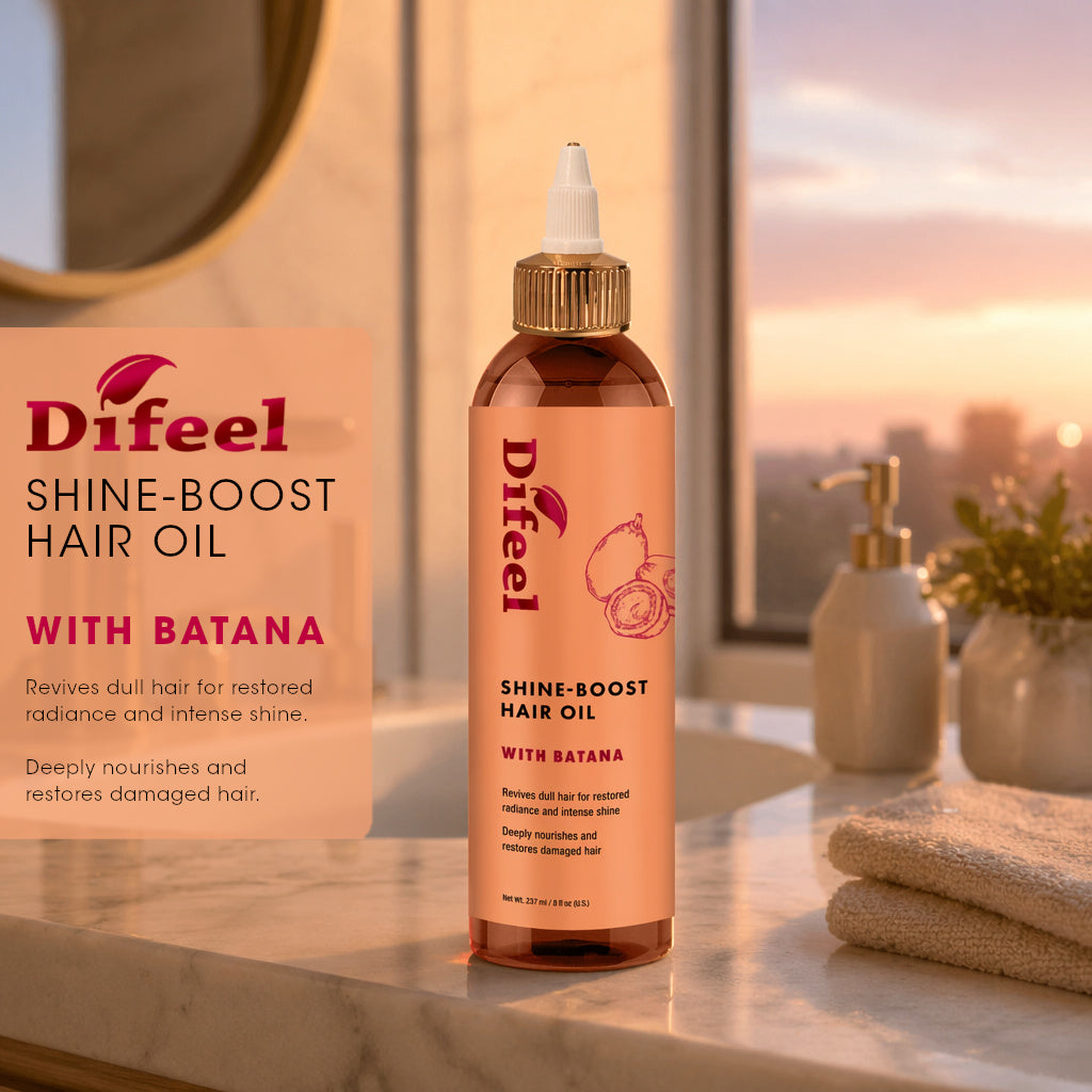 Difeel Signature Shine Boost Hair Oil with Batana 8 oz.