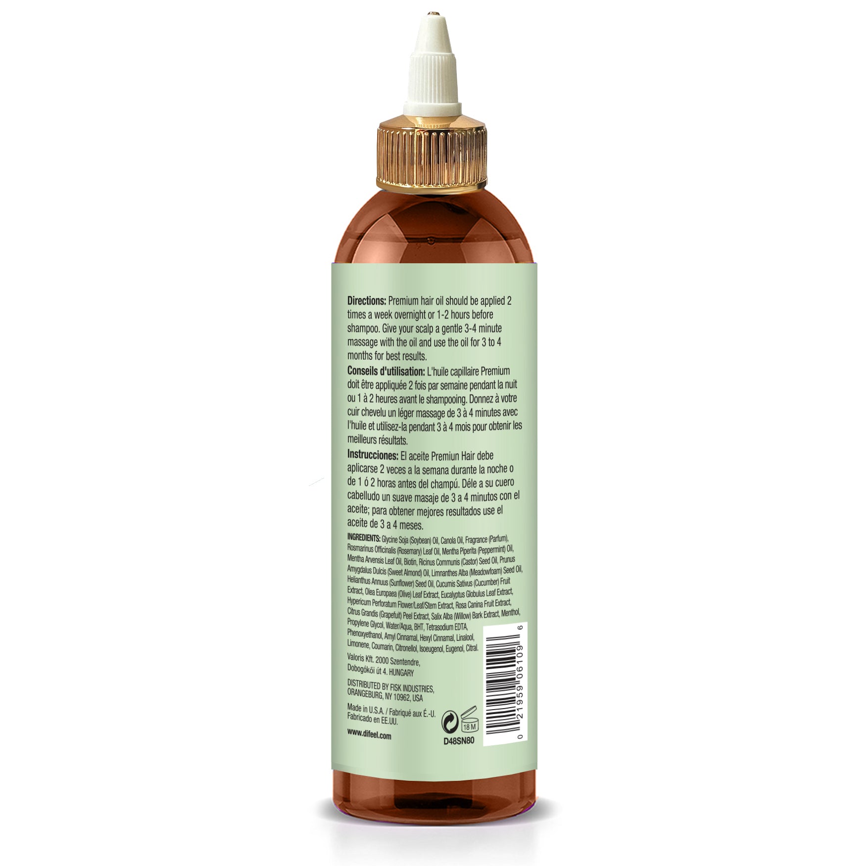 Difeel Signature Strengthening Hair Oil with Rosemary & Mint 8 Ounce