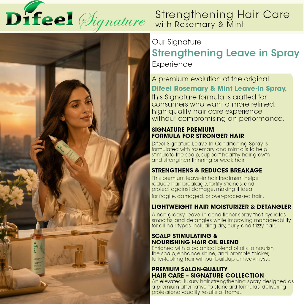 Difeel Signature Strengthening Leave in Spray with Rosemary & Mint 8 oz.