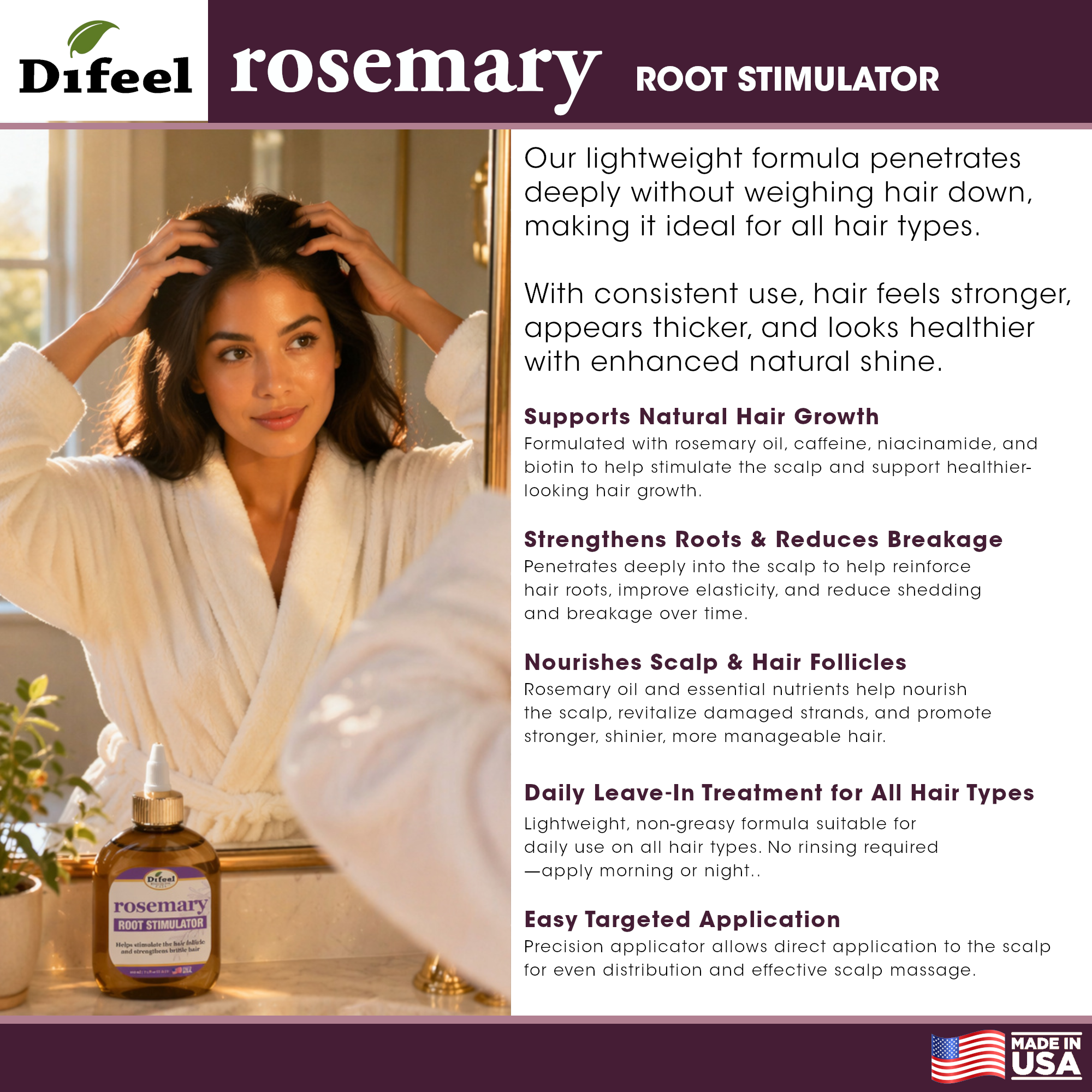 Difeel Rosemary Root Stimulator -Travel Size 2.5 Ounce