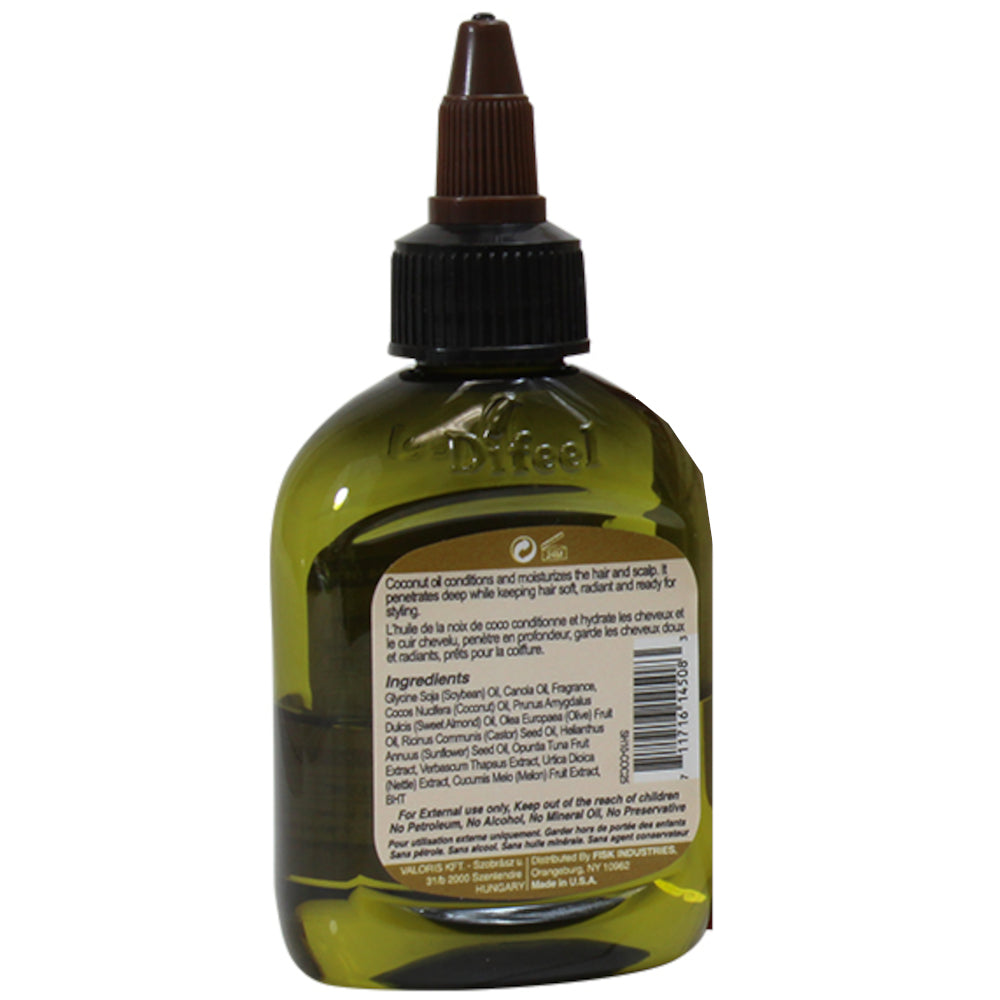 Difeel Premium Natural Hair Oil - Coconut Oil 2.5 oz. (PACK OF 2)