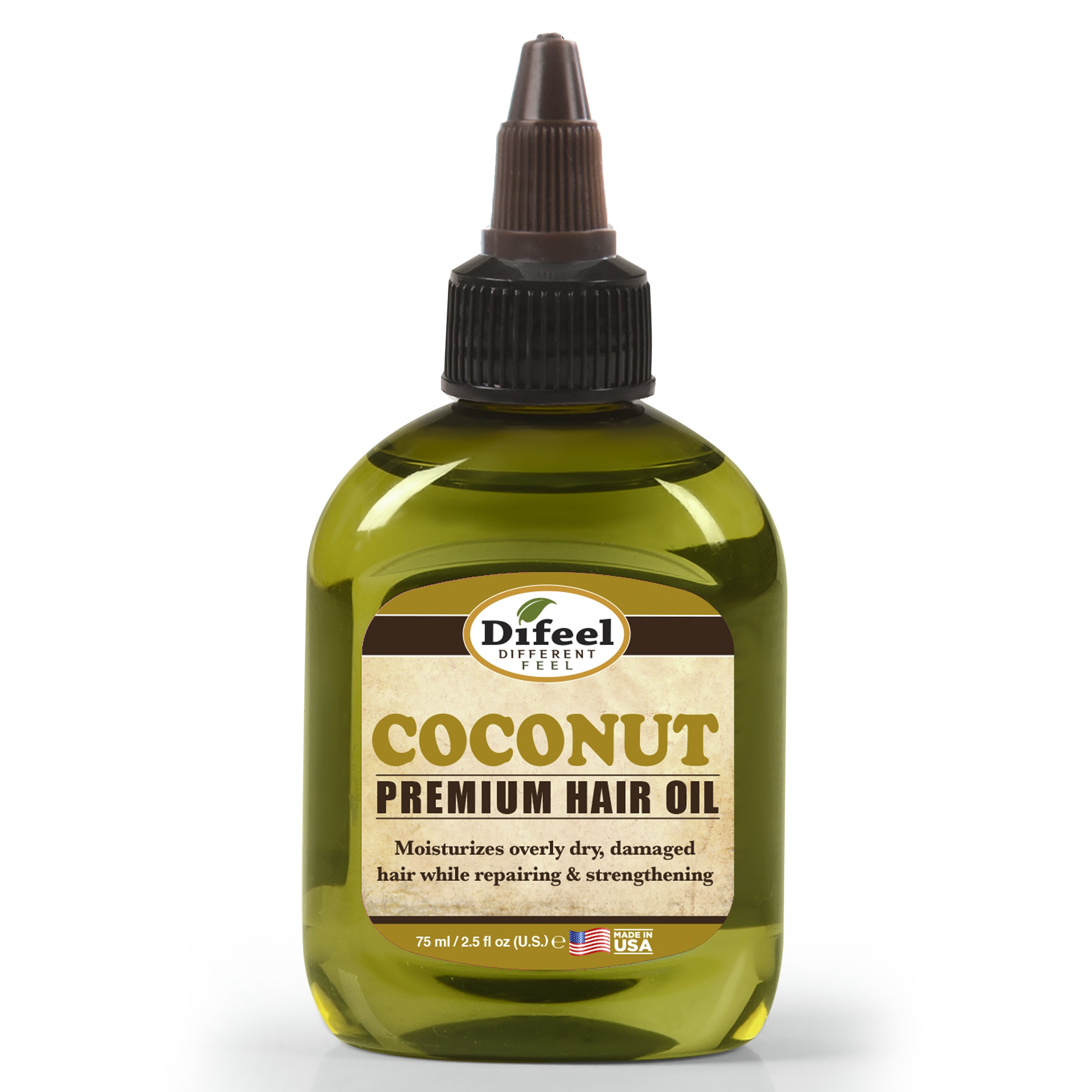 Difeel Premium Natural Hair Oil - Coconut Oil 7.1 oz. (PACK OF 2)