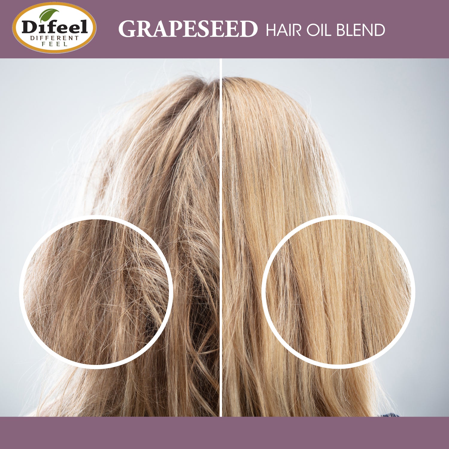 Difeel Grapeseed Hair Oil Blend 2.5 oz.
