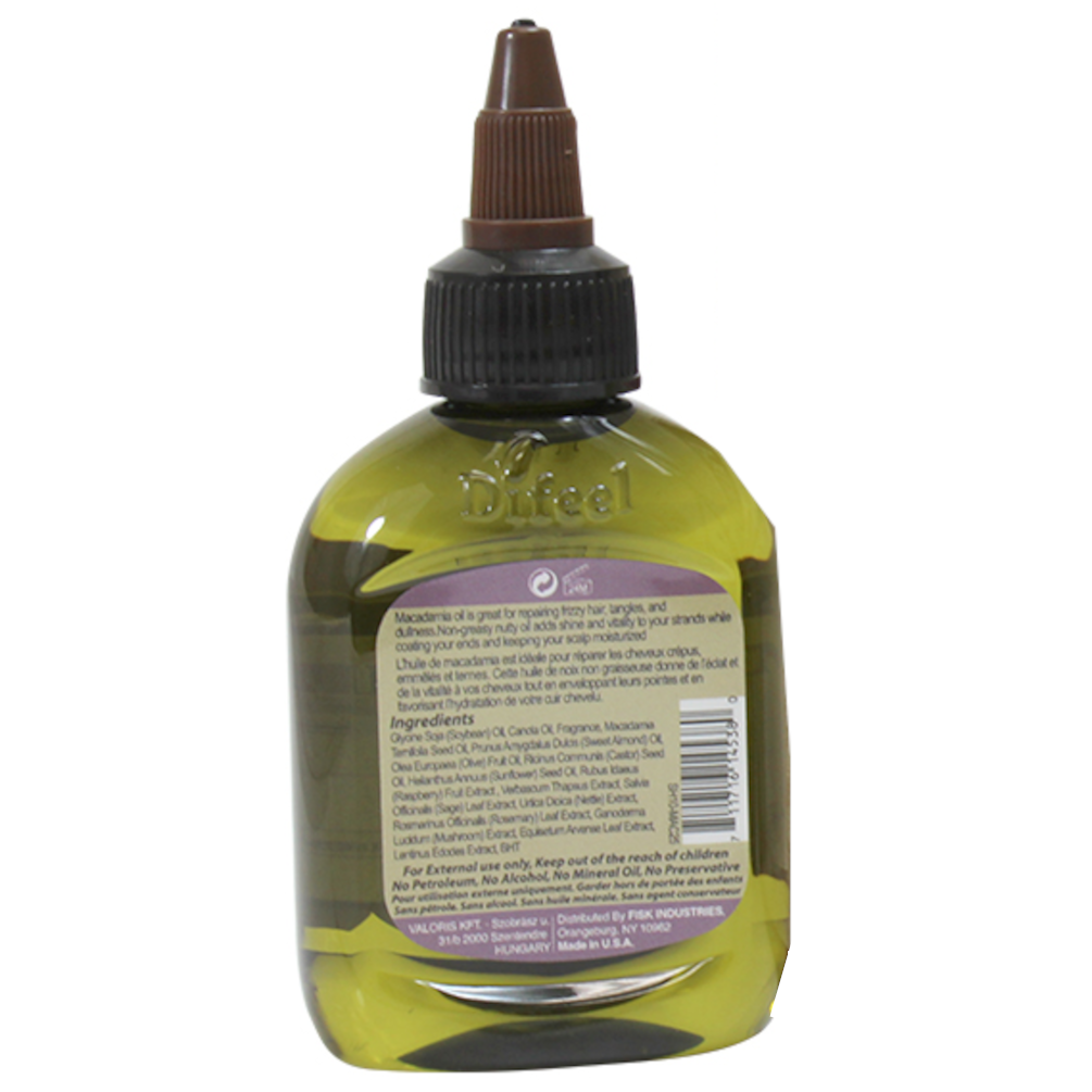 Difeel Macadamia Hair Oil Blend - Travel Size 2.5 oz.