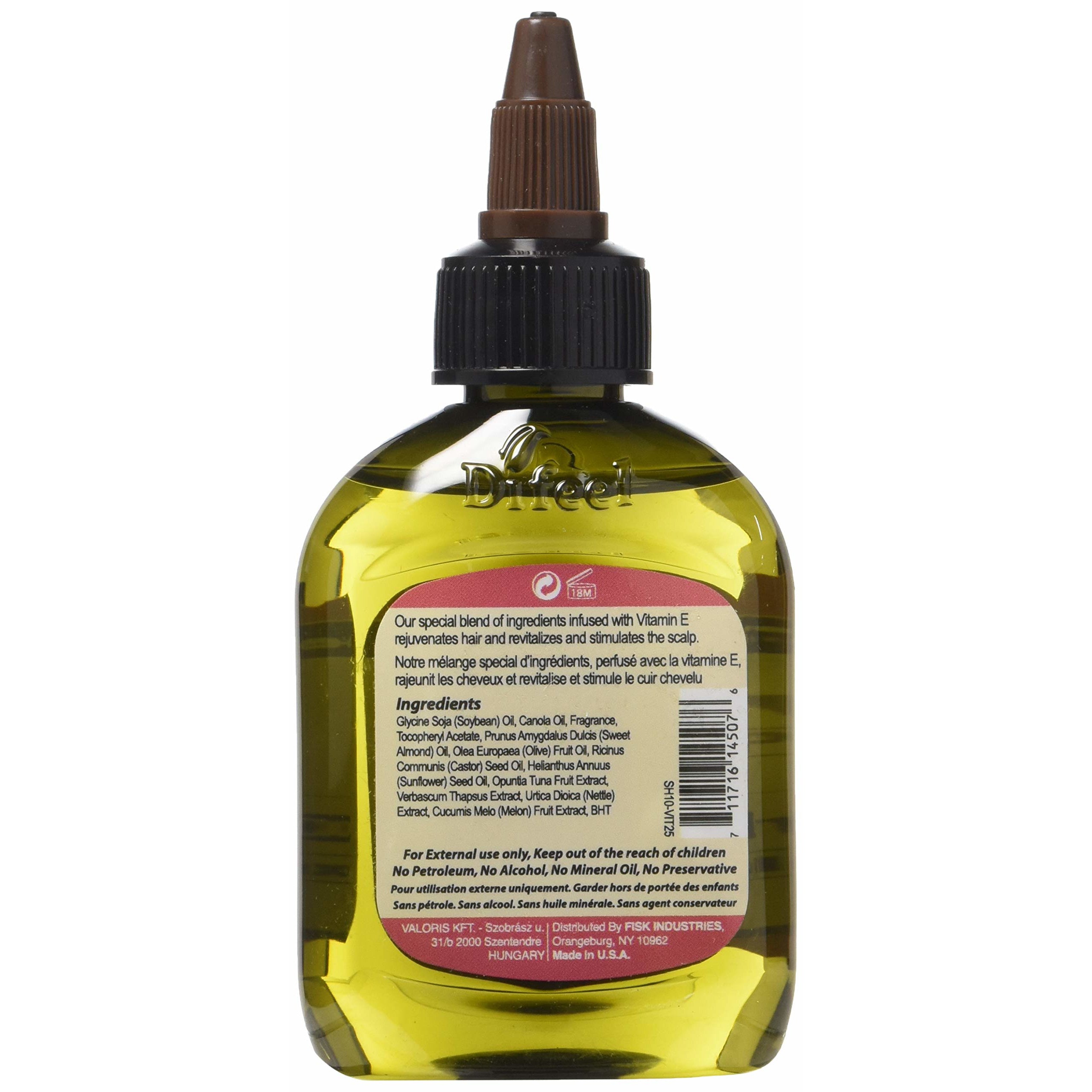 Difeel Vitamin E Hair Oil Blend - Travel Size 2.5 oz. (PACK OF 2)