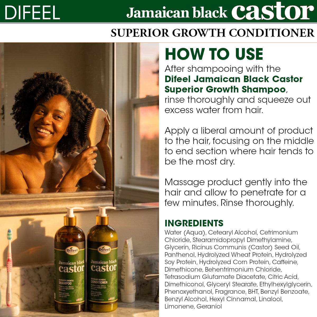Difeel Superior Growth Jamaican Black Castor Conditioner 33.8 oz.