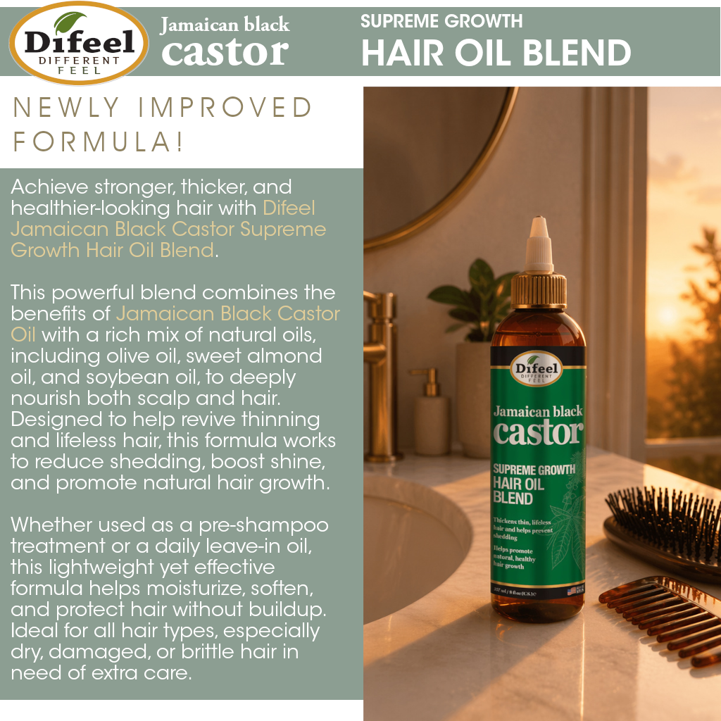 Difeel Jamaican Black Castor Supreme Growth Hair Oil Blend 8 oz.