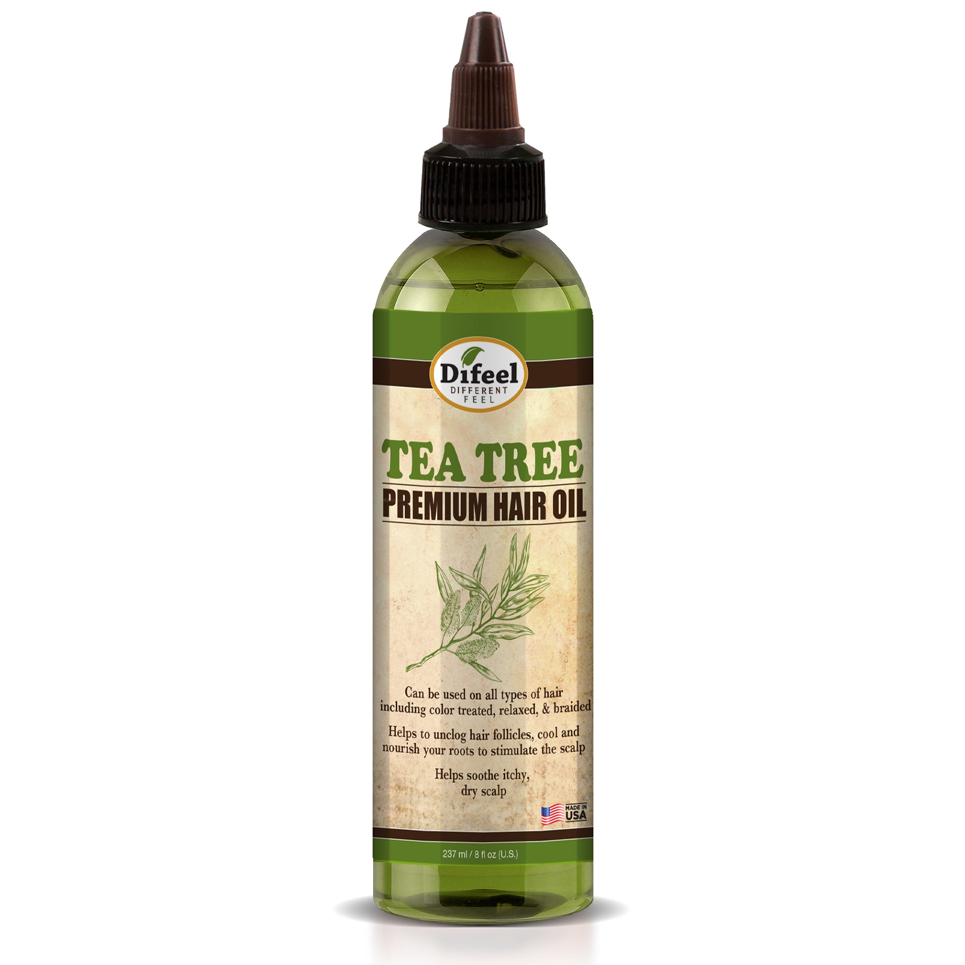 Difeel Premium Natural Hair Oil - Tea Tree Oil 8 oz.