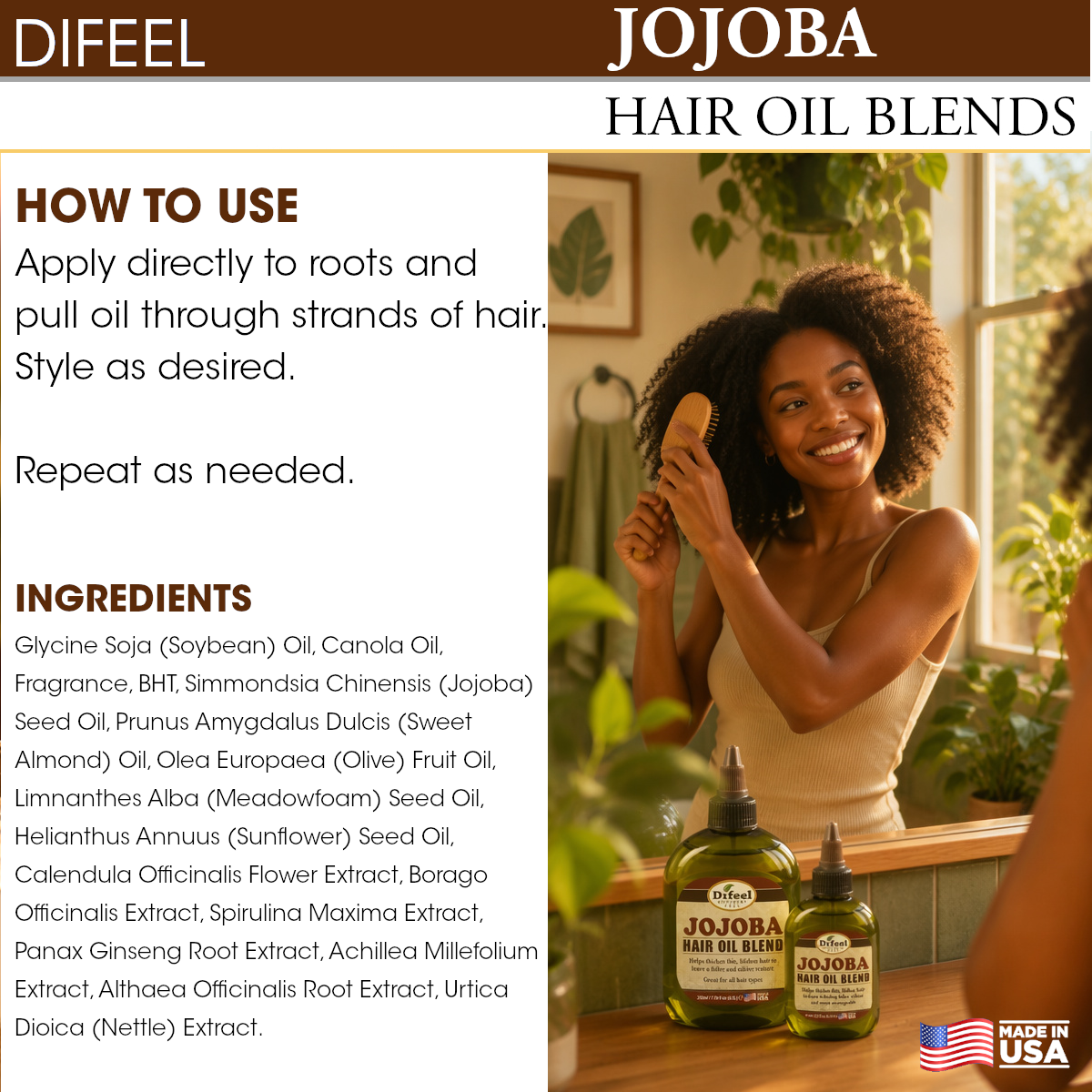 Difeel Mega Care Jojoba Oil Hair Oil Blend 1.4 oz.