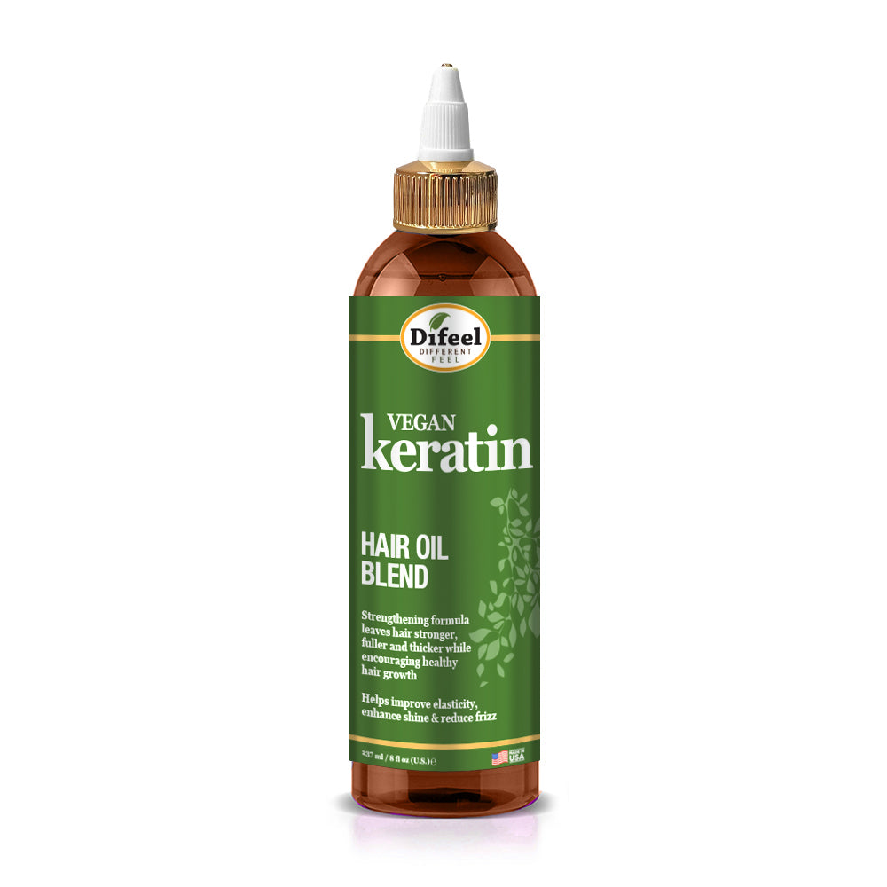 Difeel Vegan Keratin Premium Hair Oil - Anti Frizz & Shine 8 oz.