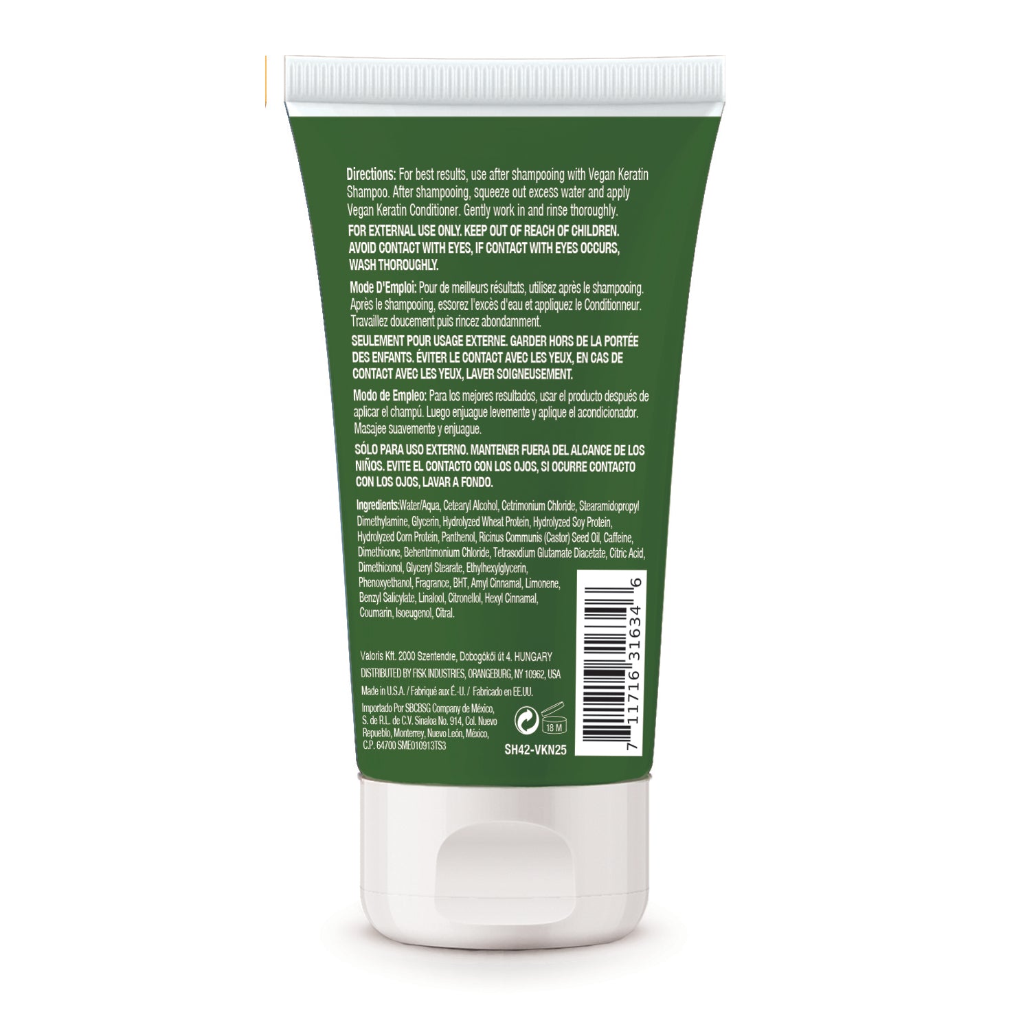 Difeel Vegan Keratin Anti Frizz Conditioner - Travel Size 2.5 oz.