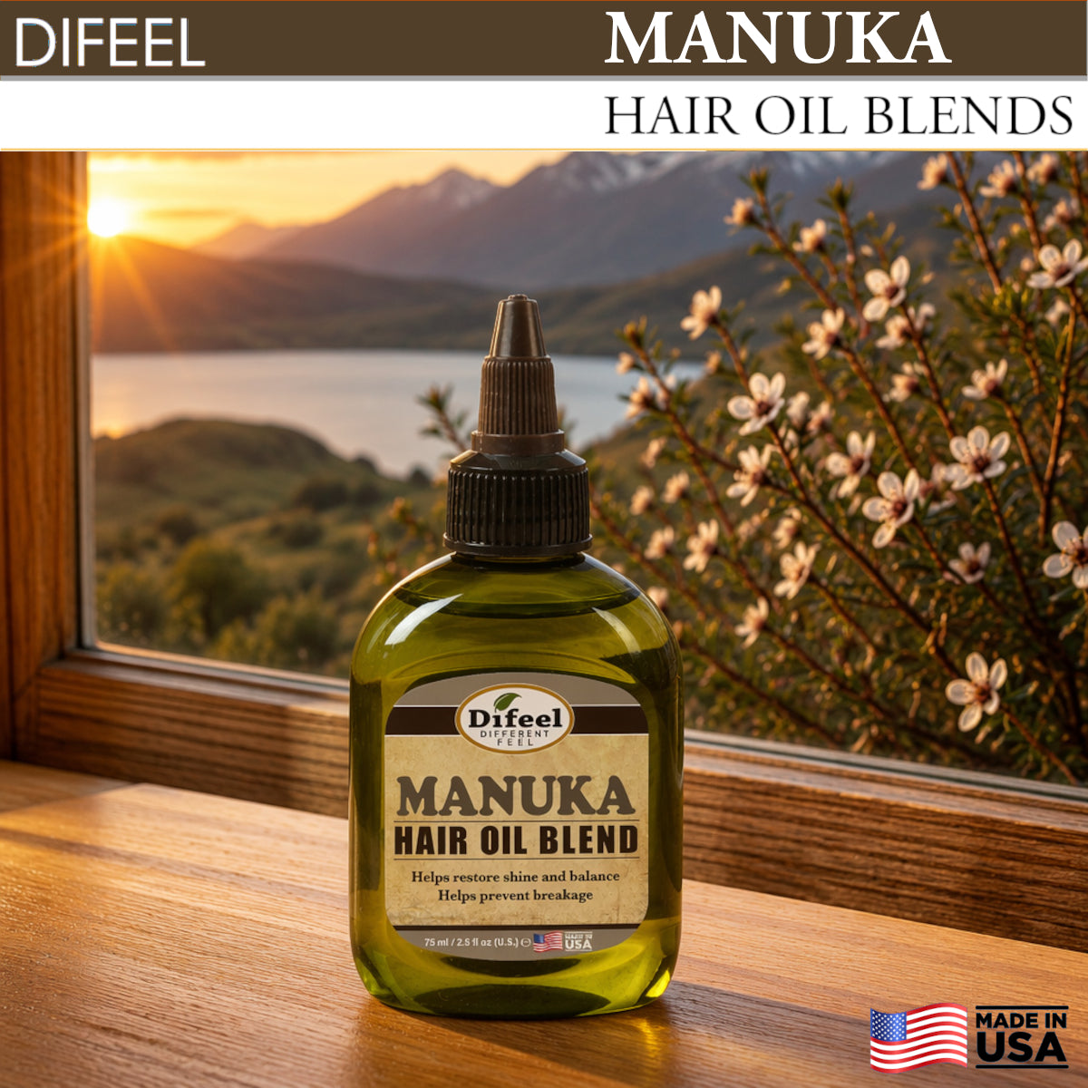 Difeel Manuka Hair Oil Blend - Travel Size 2.5 oz. (PACK OF 2)