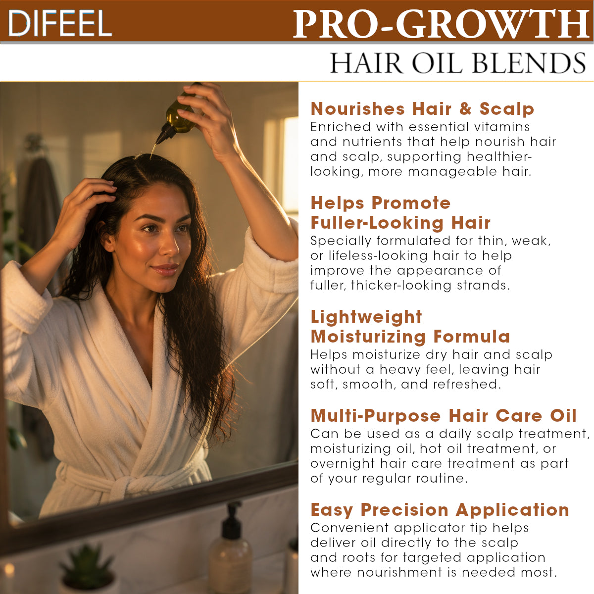 Difeel Pro-Growth Hair Oil Blend 7.1 oz.