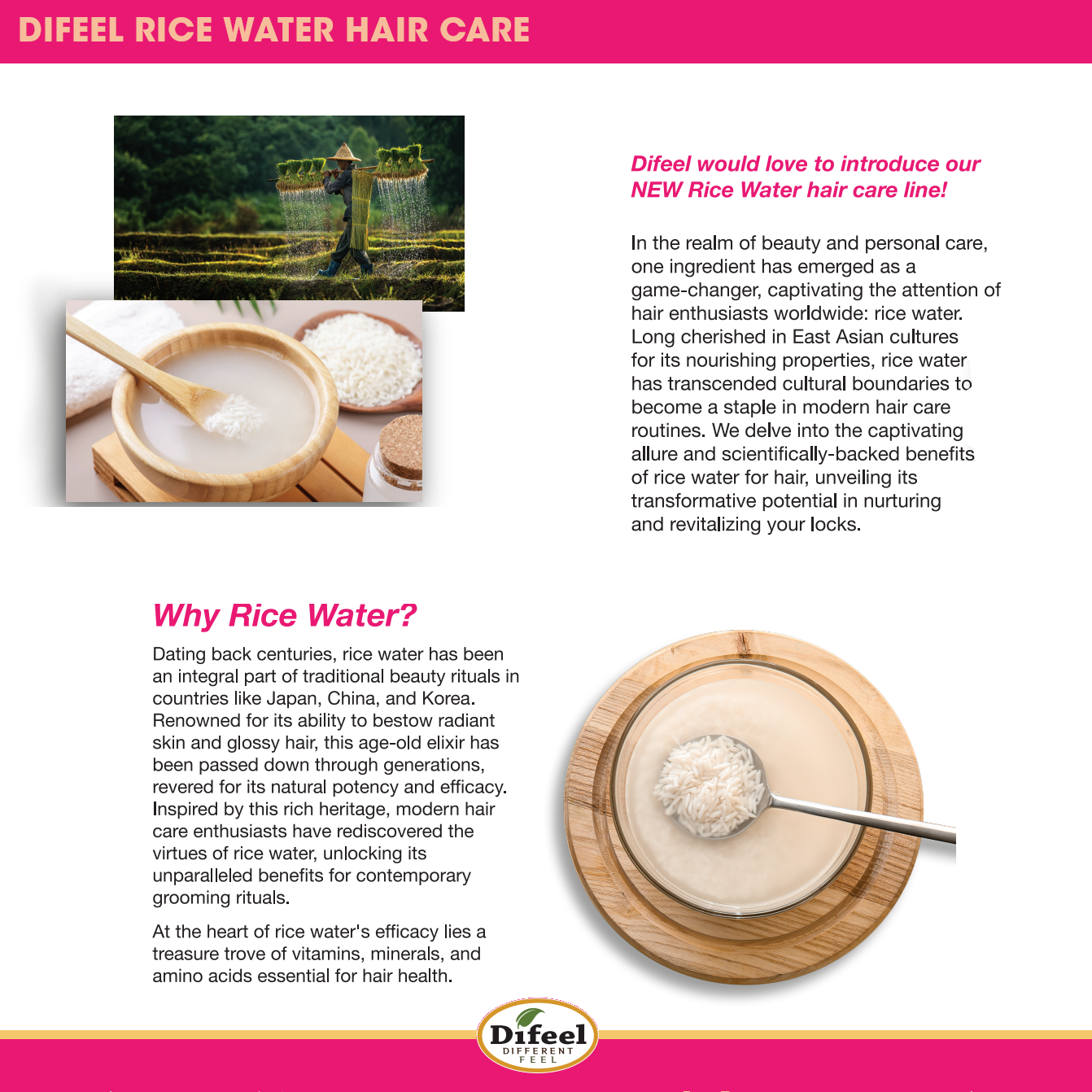 Difeel Rice Water Hair Oil Blend - Travel Size 2.5 oz.