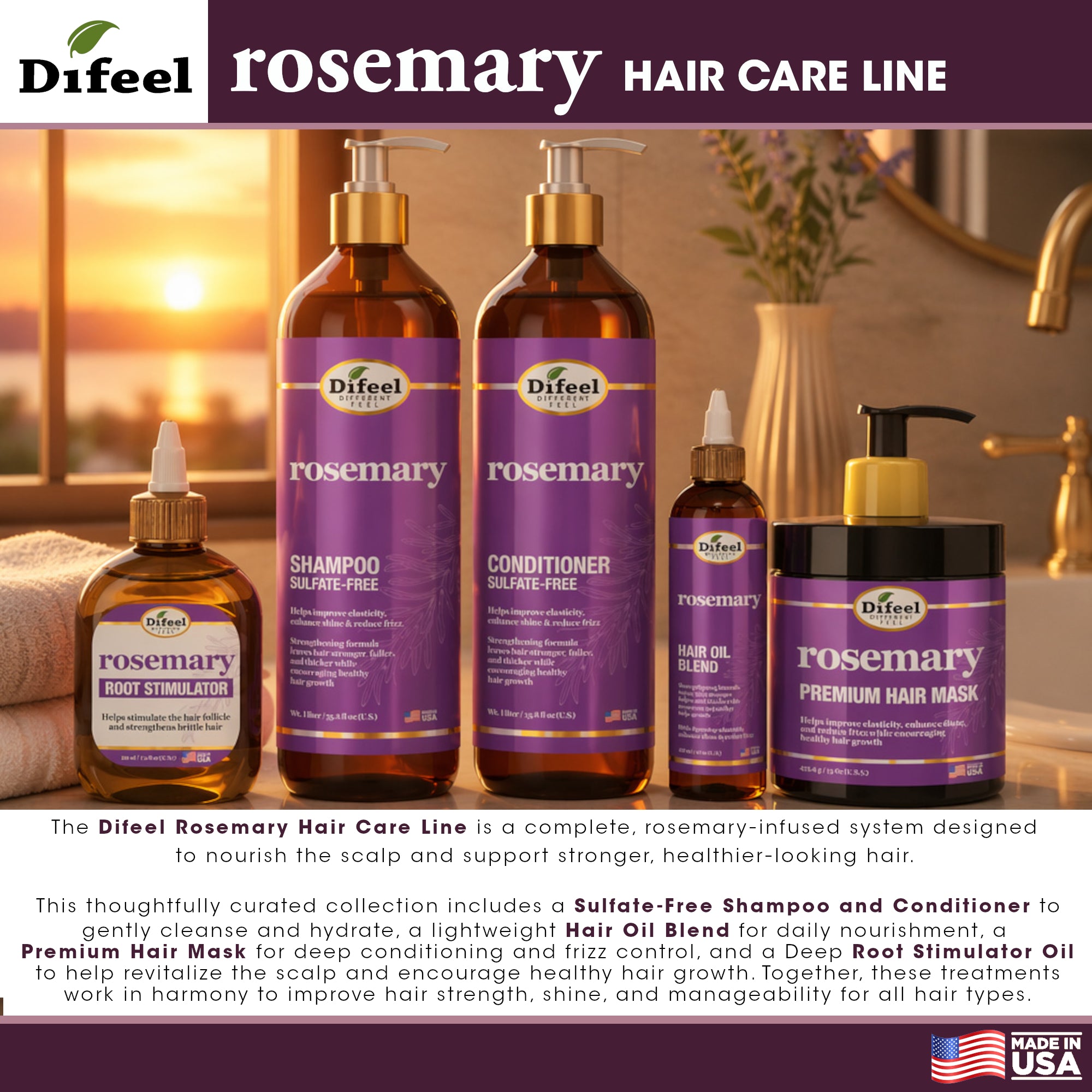Difeel Rosemary Premium Hair Mask 15 ounce