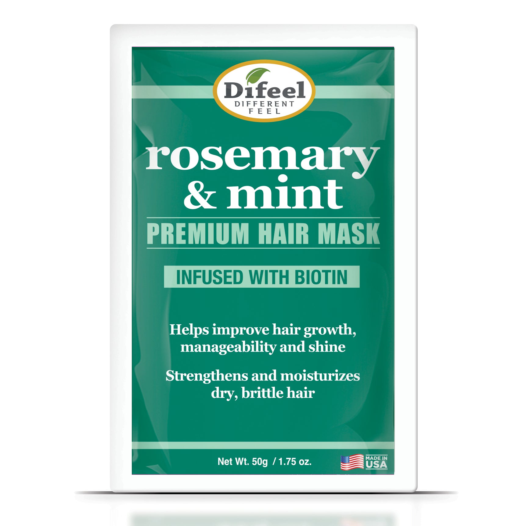 Difeel Rosemary and Mint Strengthening Hair Mask with Biotin Packet 1.75 oz.