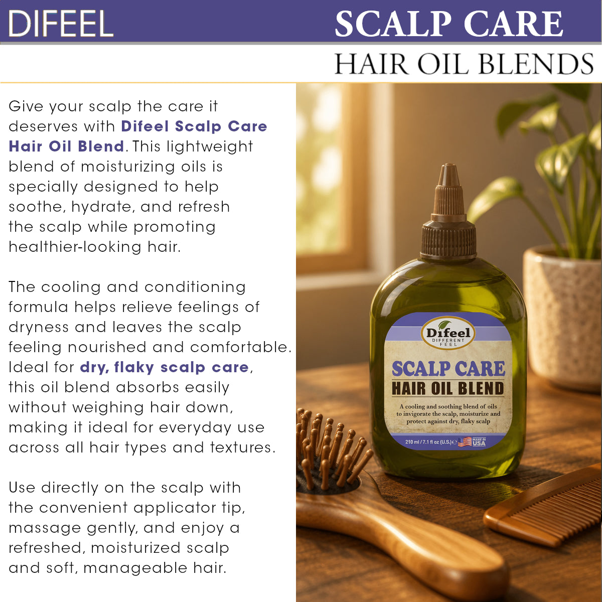 Difeel Scalp Care Hair Oil Blend 7.1 oz. (PACK OF 2)