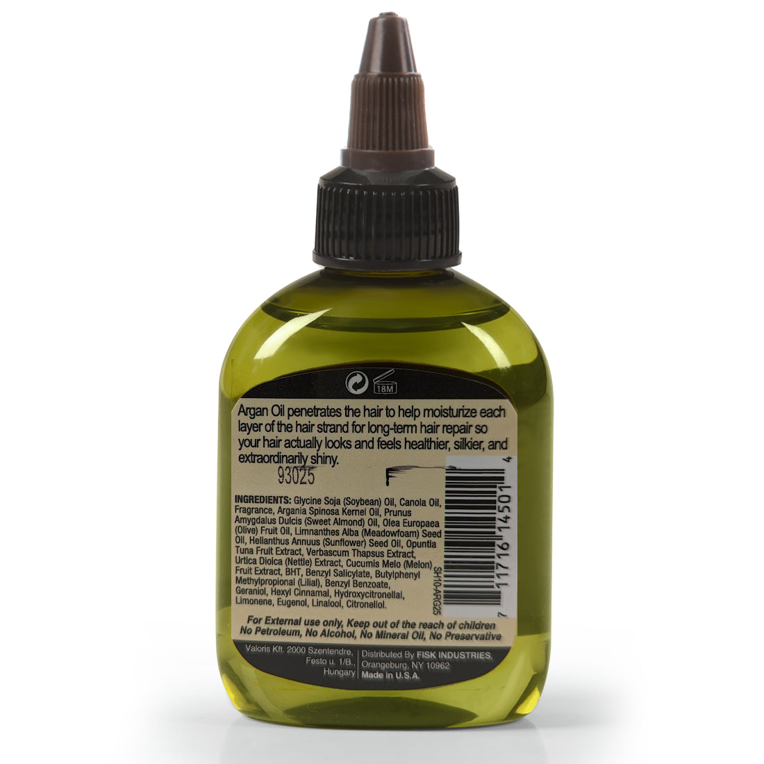 Difeel Premium Natural Hair Oil - Argan Oil 2.5 oz. (PACK OF 2)