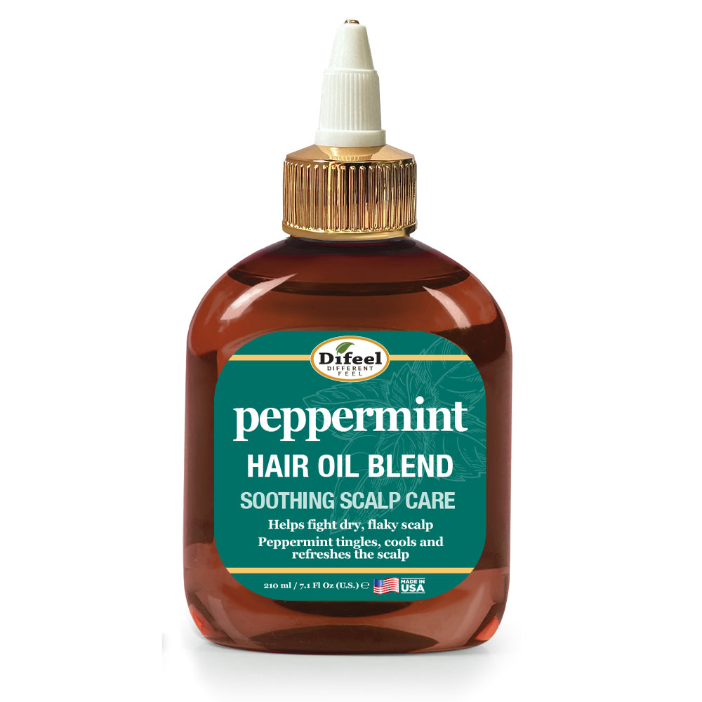 Difeel Peppermint Scalp Care Hair Oil Blend 7.1 oz.- Deluxe 2-PC Gift Set