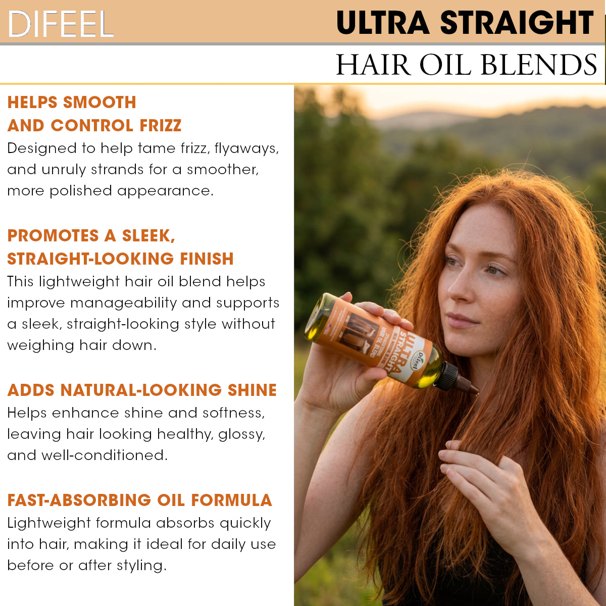 Difeel Premium Ultra Straight Hair Oil Blend 8 oz