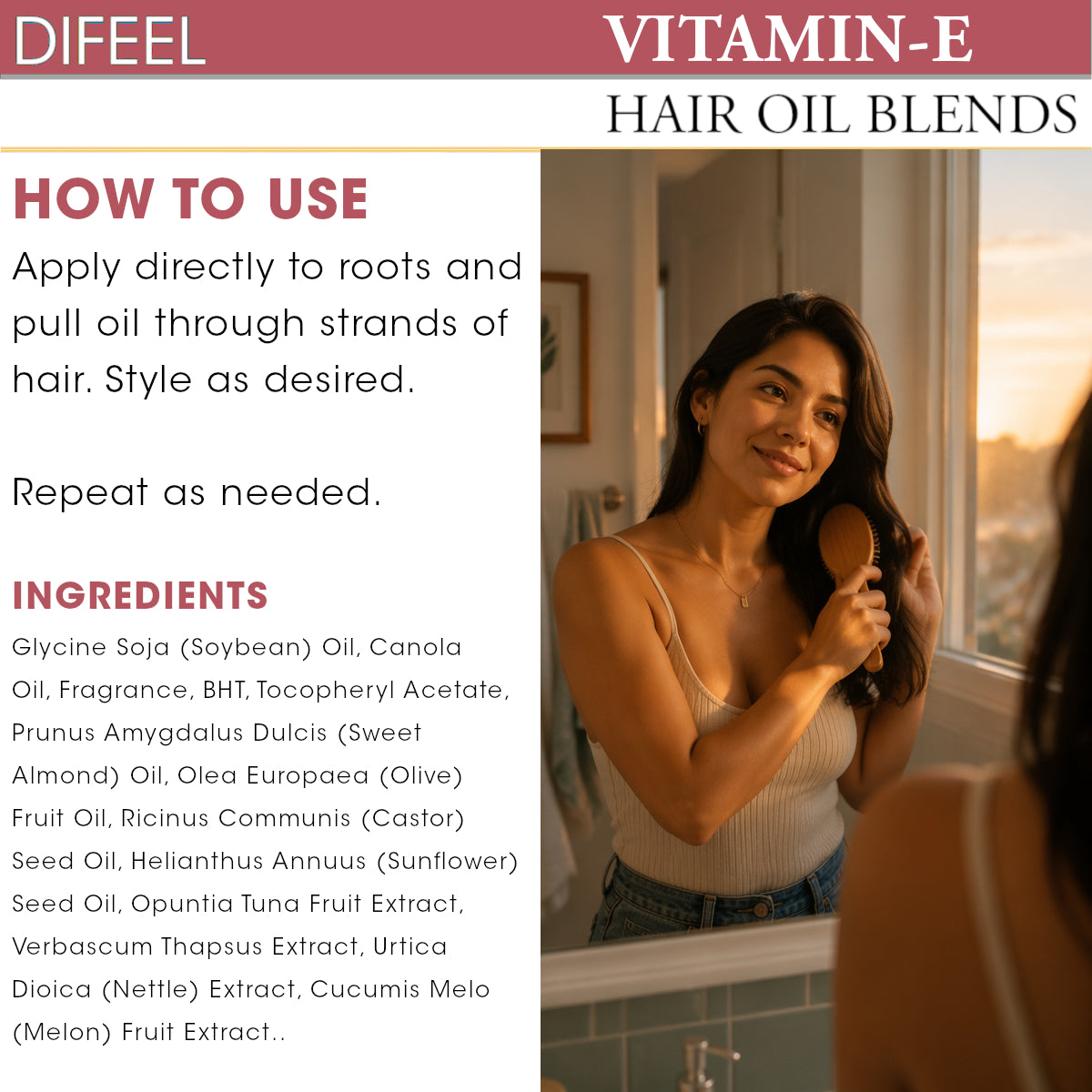 Difeel Vitamin E Hair Oil Blend 7.1 oz. (PACK OF 4)
