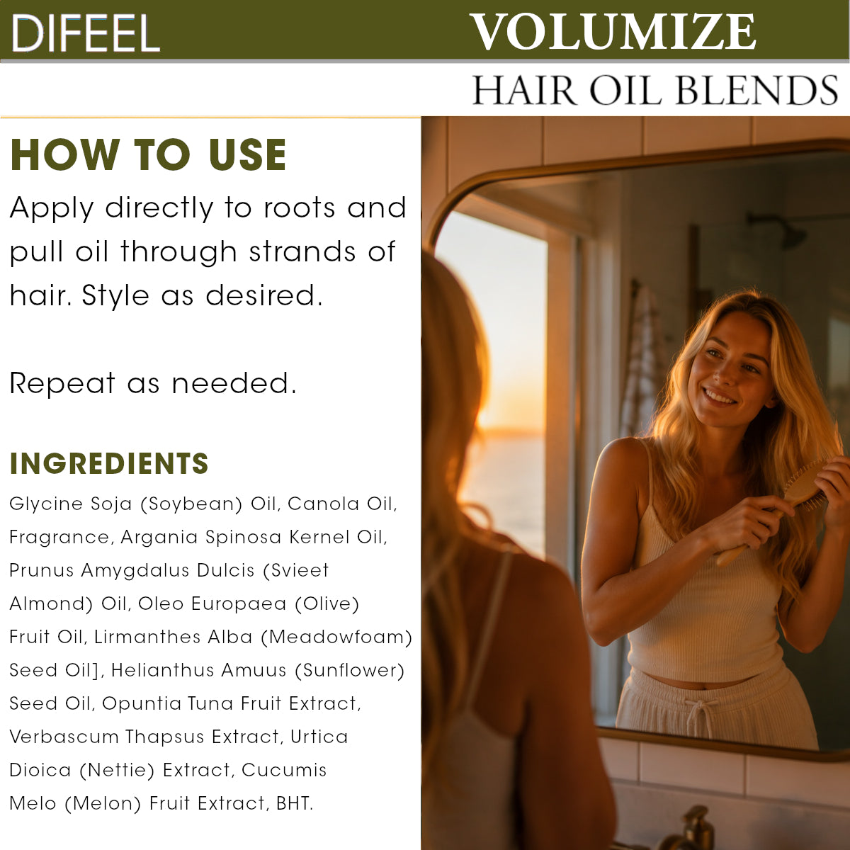 Difeel Volumize Hair Oil Blend 7.1 oz. (PACK OF 2)
