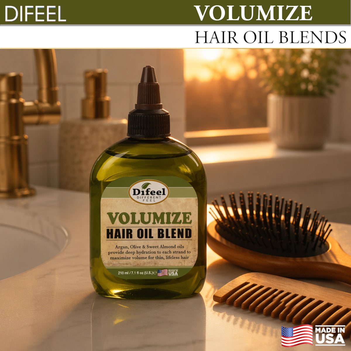 Difeel Volumize Hair Oil Blend 7.1 oz. (PACK OF 2)