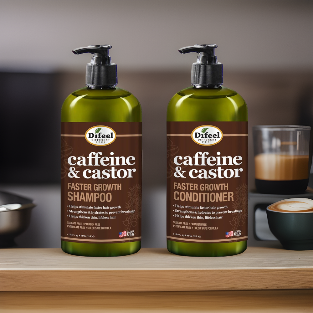 Difeel 2-PC Caffeine & Castor Shampoo & Conditioner for Faster Hair Growth 33.8 oz. - 2-PC Shampoo & Conditioner Set